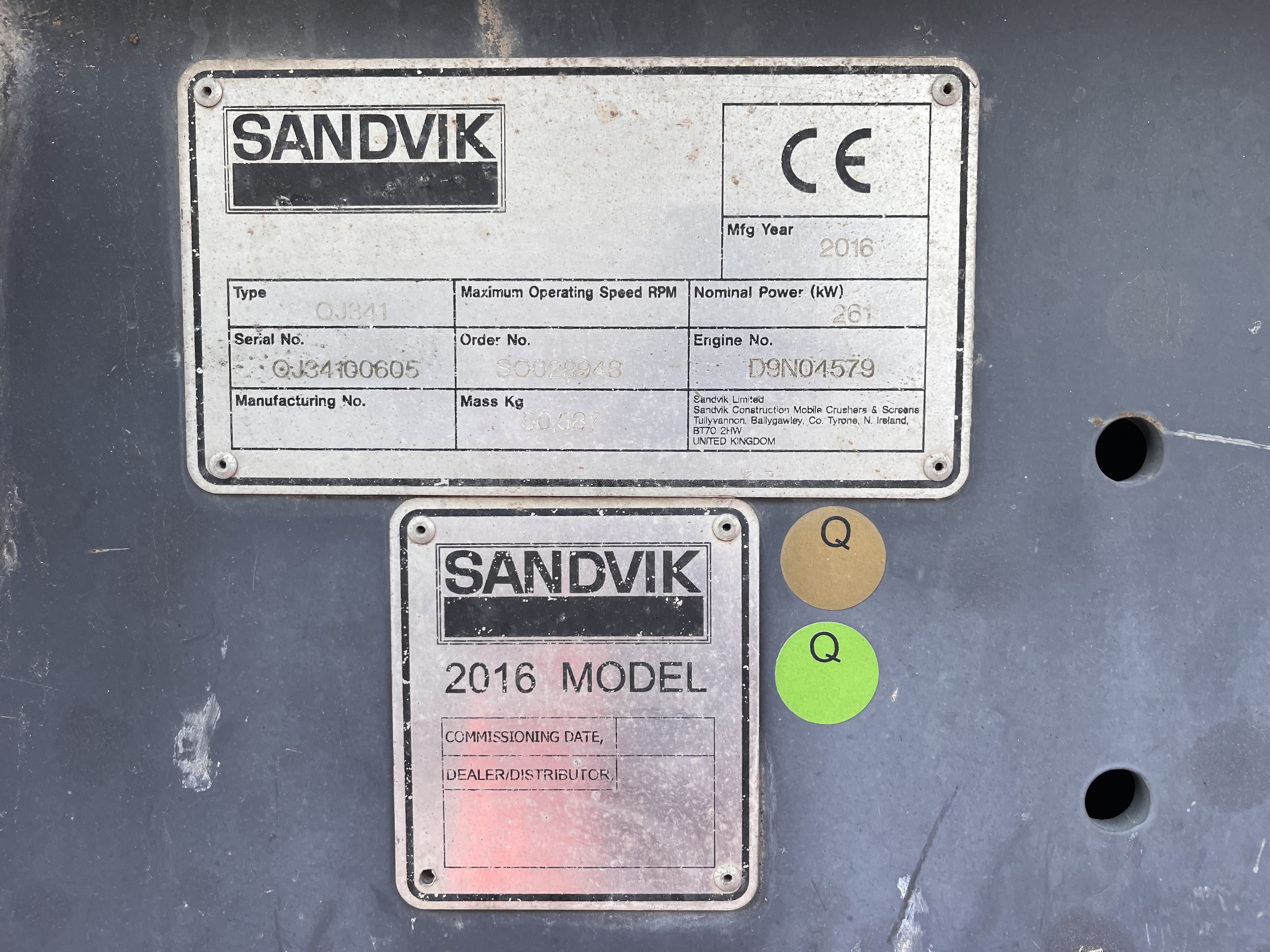 First Class Engine Monitor Sandvik A1 Plant Hire and Sales Ltd
